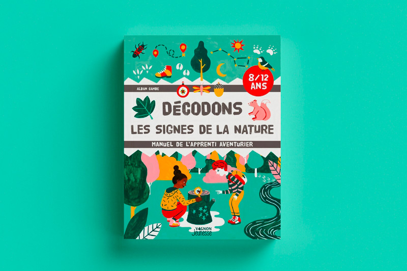 couverture du livre jeunesse Décodons les signes de la nature paru chez Vagnon éditions