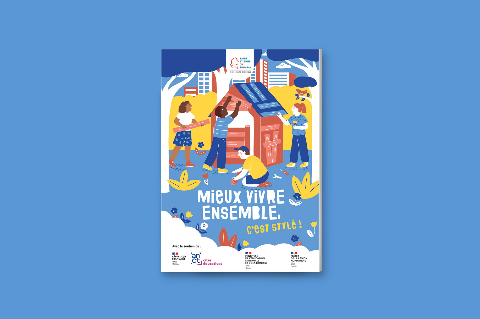 Illustrations pour un cahier de vacances sur le thème du vivre ensemble