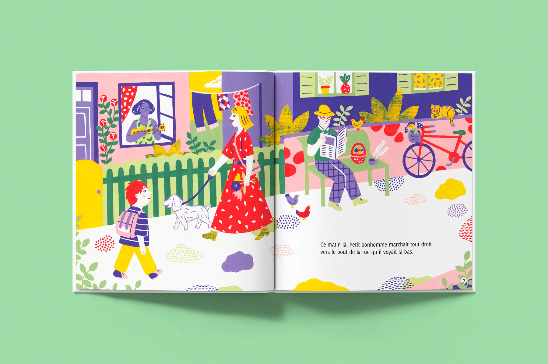 double-page avec illustration du livre jeunesse Tous pour une ! paru chez les éditions Kilowatt