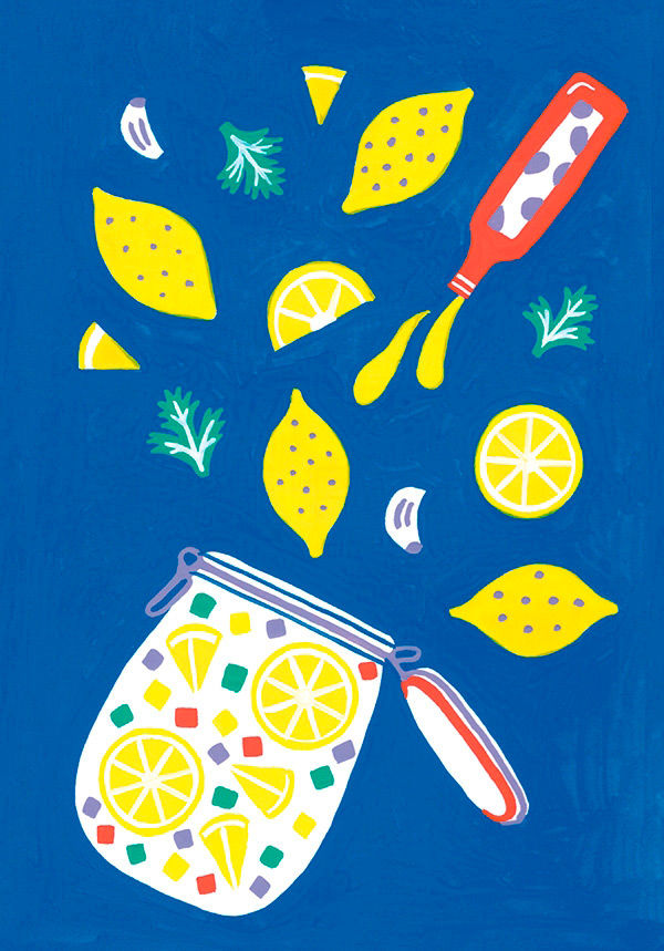 illustration d'une recette de rougail citron pour le centre culturel franco-allemand de Karlsruhe en Allemagne