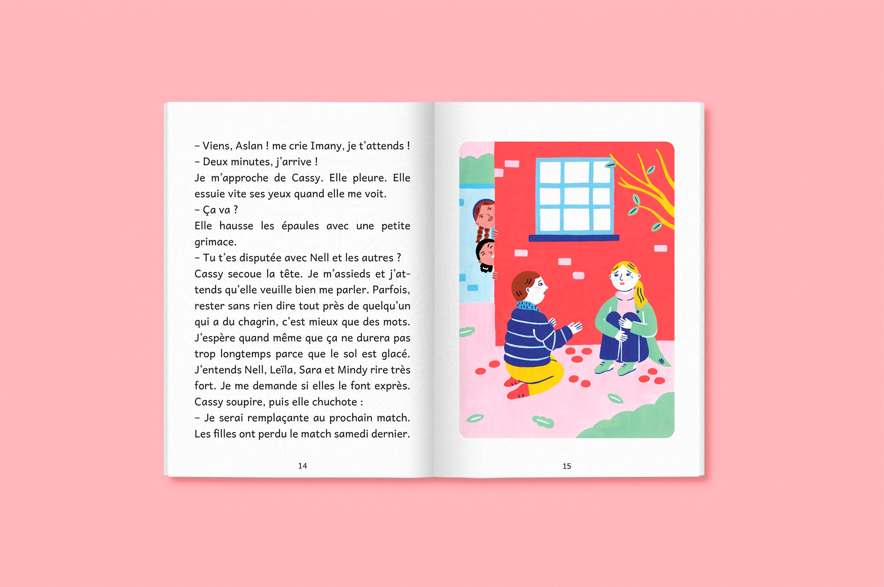 double-page avec illustration du livre jeunesse Un toit pour tous paru chez les éditions Kilowatt